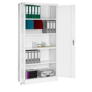 Gürkan Stahlschrank 111517 verkehrsweiß 4 Fachböden 92,0 x 42,0 x 195,0 cm, aufgebaut, 1 St.