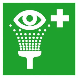 "SafetyMarking® Rettungszeichen-Aufkleber ""Augenspüleinrichtung"" quadratisch 15,0 x 15,0 cm, 1 St."