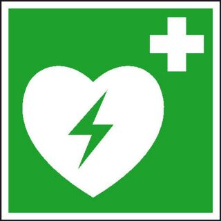 "SafetyMarking® Rettungszeichen-Aufkleber ""Automatisierter Externer Defibrillator (AED)"" quadratisch 15,0 x 15,0 cm, 1 St."