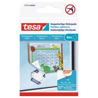 tesa doppelseitige Klebepads, 1,1 x 1,1 cm, 60 St.