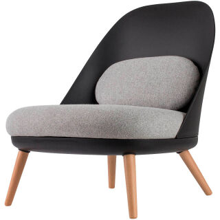 meet powered by PAPERFLOW Sessel COCOON schwarz buche Kunststoff 70,0 x 65,5 x 75,5 cm, 1 St.