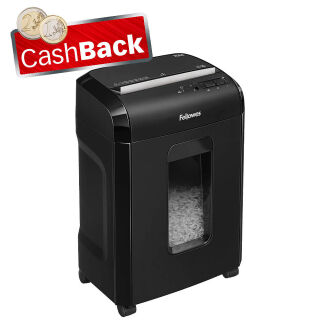 Fellowes Powershred 10M Aktenvernichter mit Partikelschnitt P-5, 2 x 12 mm, bis 10 Blatt, schwarz