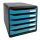 Exacompta Schubladenbox Big-Box Plus  türkis 3097282D, DIN A4 mit 5 Schubladen, 1 St.