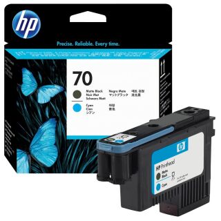 HP 70(C9404A) schwarz matt, cyan Druckkopf