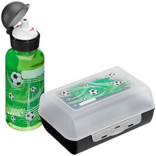 emsa Kinder Trinkflasche & Lunchbox Fußball transparent, 1 Set