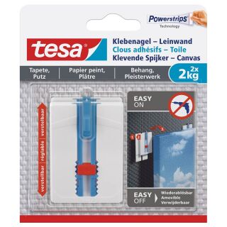 tesa Powerstripes Klebenägel für max. 2,0 kg, 4,5 x 6,4 cm, 2 St.
