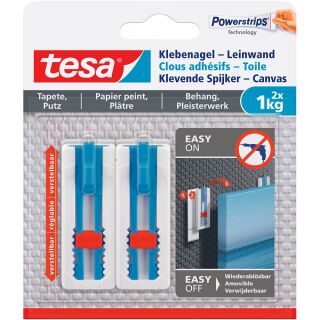 tesa Powerstripes Klebenägel für max. 1,0 kg, 2,3 x 6,4 cm, 2 St.