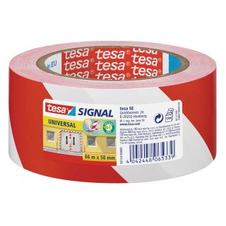 tesa Warnklebeband Signal UNIVERSAL rot/weiß 50,0 mm x 66,0 m 1 Rolle