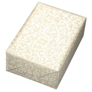 JUNG SCHÖNER VERPACKEN Geschenkpapier Brokat beige Ornamente mehrfarbig, 50,0 m
