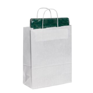 VP Papier-Tragetaschen Toptwist weiß 24,0 x 31,0 cm, 50 St.