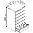 Gürkan Karteischrank reinweiß 6 Schubladen 76,0 x 62,0 x 132,0 cm, 1 St.