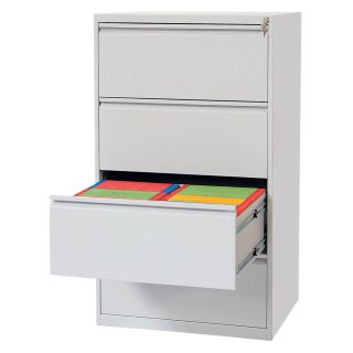 Gürkan Hängeregistraturschrank lichtgrau 4 Schubladen 76,0 x 62,0 x 132,0 cm, 1 St.