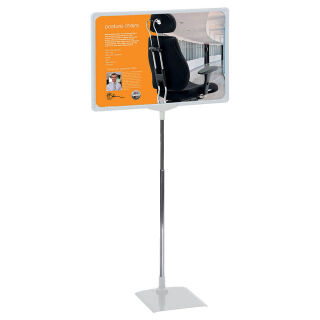 FRANKEN Infoständer silber DIN A3 29,7 x 1,0 x 32,0 - 62,0 cm, 1 St.
