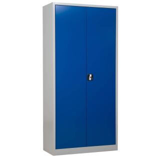 Gürkan Stahlschrank 100162 lichtgrau, enzianblau 4 Fachböden 92,0 x 42,0 x 195,0 cm, aufgebaut, 1 St.