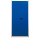 Gürkan Stahlschrank 100162 lichtgrau, enzianblau 4 Fachböden 92,0 x 42,0 x 195,0 cm, aufgebaut, 1 St.