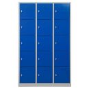 Gürkan Schließfachschrank lichtgrau, enzianblau 106978, 15 Schließfächer 119,0 x 45,0 x 190,0 cm