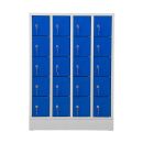 Gürkan Schließfachschrank lichtgrau, enzianblau 111037, 20 Schließfächer 80,0 x 15,0 x 110,0 cm
