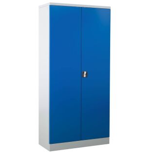 Gürkan Putzmittelschrank 100179 lichtgrau, enzianblau 3 Fachböden 92,0 x 42,0 x 195,0 cm, aufgebaut, 1 St.