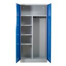 Gürkan Putzmittelschrank 100179 lichtgrau, enzianblau 3 Fachböden 92,0 x 42,0 x 195,0 cm, aufgebaut, 1 St.