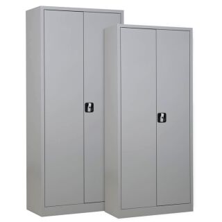 Gürkan Stahlschränke 109079 lichtgrau 4 Fachböden 92,0/80,0 x 42,0/38,0 x 195,0/180,0 cm, aufgebaut, 2 St.