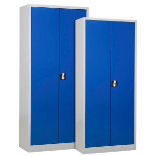Gürkan Stahlschränke 111307 lichtgrau, enzianblau 4 Fachböden 92,0/80,0 x 42,0/38,0 x 195,0/180,0 cm, aufgebaut, 2 St.