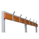 Gürkan Garderobenbank mit Haken und Schuhrost 109844 grau, buche Holz 200,0 cm