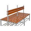 Gürkan Garderobenbank mit Haken und Schuhrost 107408 grau, buche Holz 160,0 cm