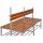 Gürkan Garderobenbank mit Haken und Schuhrost 107376 grau, buche Holz 200,0 cm