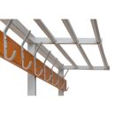 Gürkan Garderobenbank mit Haken und Schuhrost 107316 grau, buche Holz 200,0 cm