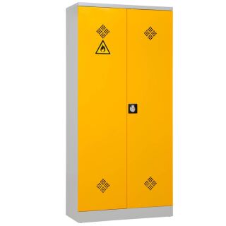 Gürkan Umweltschrank 111087 lichtgrau, rapsgelb 4 Fachböden 92,0 x 42,0 x 195,0 cm, aufgebaut, 1 St.