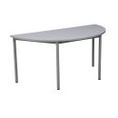 Gürkan Mehrzwecktisch grau halbrund, Vierkantrohr grau, 160,0 x 80,0 x 75,0 cm