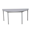 Gürkan Mehrzwecktisch grau halbrund, Vierkantrohr grau, 160,0 x 80,0 x 75,0 cm