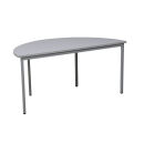 Gürkan Mehrzwecktisch grau halbrund, Vierkantrohr grau, 160,0 x 80,0 x 75,0 cm