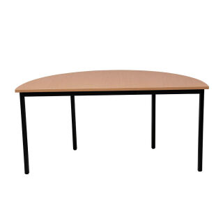 Gürkan Mehrzwecktisch buche halbrund, Vierkantrohr schwarz, 120,0 x 60,0 x 75,0 cm