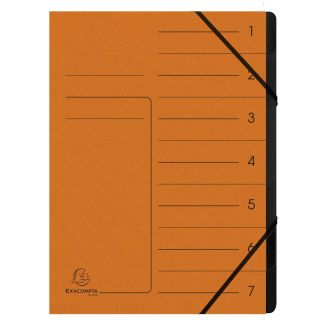 Ordnungsmappe - 7 Fächer, A4, Colorspan-Karton, orange, 1 St.