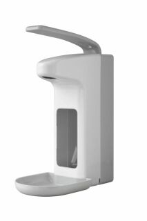Desinfektionsmittel- & Seifen-Spender mit Armhebel - 1.000 ml, grau, Kunststoff, 1 St.