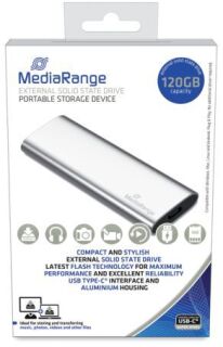 externes USB Type-C® Laufwerk SSD - 120 GB, silber, 1 St.