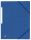 Eckspannmappe TOP FILE+, A4, aus 390 g/m² Karton, mit aufgedrucktem Beschriftungsfeld und aufgeklebtem Rückenschild, flache Eckspannergummis zu schließen von hinten nach vorne, 3 Einschlagklappen, blau, 1 St.