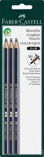 Bleistift DESSIN® - B, 3er Blisterkarte, blau-silber-gestreift, 1 St.