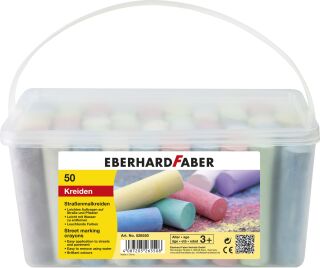 Straßenmalkreide - 50 Stück im Eimer, sortiert, 1 St.