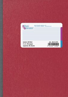 Kladde - A5, 96 Blatt, 70 g/qm, kariert, rot, 1 St.