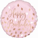 Folienballon Blush Happy Birthday - Ø 45 cm, 1 St.