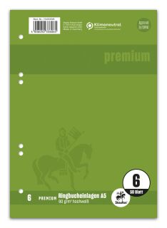 Ringbucheinlage PREMIUM LIN 6 - A5, 90 g/qm, 50 Blatt, 2 St.