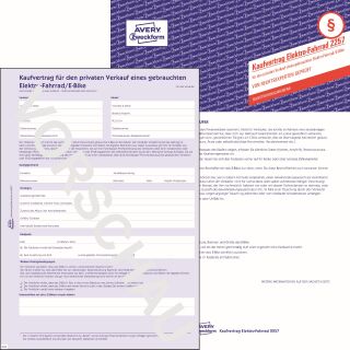 2257 Kaufvertrag - gebrauchtes E-Bikes, DIN A4, selbstdurchschreibend, 5 St.