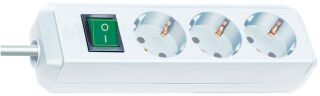 Steckdosenleise Eco-Line - 3-fach, 3m, weiß, Schalter, 1 St.