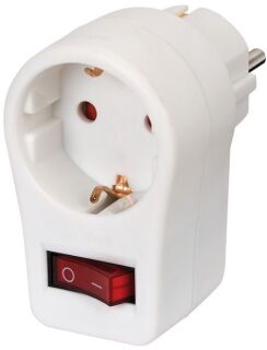 Adapter-Schutzkontaktsteckdose - mit Schalter und Kinderschutz, 1 St.