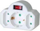 Adapter-Schutzkontakt - 3-fach, weiß,...