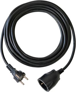 Kunststoff-Verlängerung - 5 m, schwarz, H05VV-F 3G1,5, 1 St.