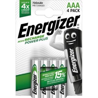 Akku Rechargeable Power Plus Micro AAA 1,2Volt 700mAh, weiß/grün, 4 Stück, 1 St.