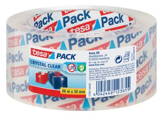 Verpackungsklebeband tesapack® Crystal Clear - 50 mm x 66 m, PP, klar, 6 St.